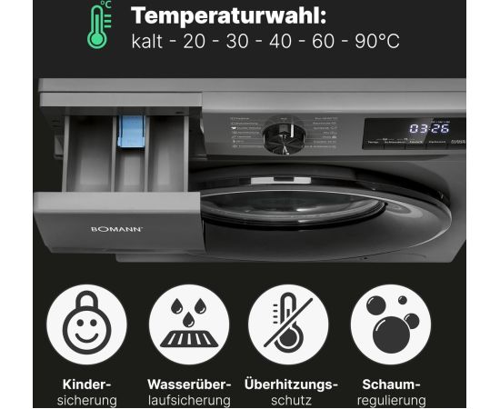 Bomann WA7175T Veļas mašīna 7kg 1400rpm