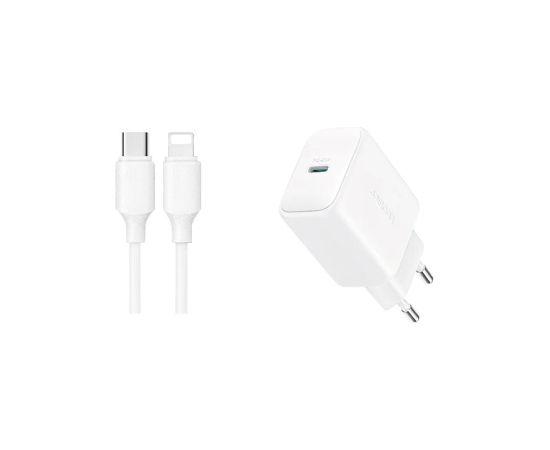 Сетевая зарядка Joyroom JR-TCF20 20W USB-C + USB-C to Lightning cable 1.0m белая