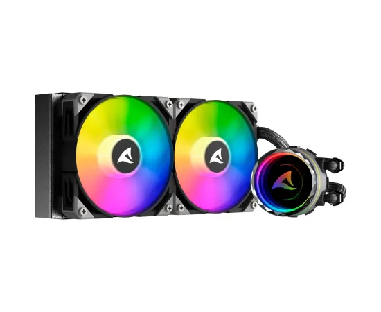 Sharkoon S80 RGB AIO 360mm Watercooling Set - 1150, 1151, 1155, 1156, 1366, 2011, 2011-3, AM2, AM2+, AM3, AM3+, FM1, FM2, AM4, 2066, TR4, sTRX4, 1200, 1700, AM5