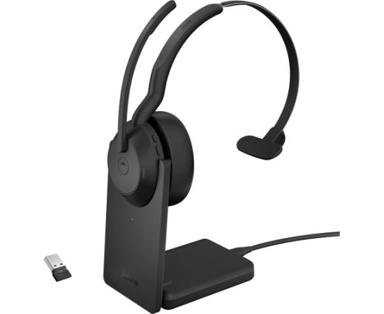 Jabra Evolve2 55, with charging station, headset (black, mono, Microsoft Teams, USB-A, Link380a)