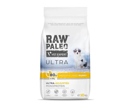 VET EXPERT RAW PALEO Ultra Medium&Large Puppy Turkey - dry food for puppies - 10 kg