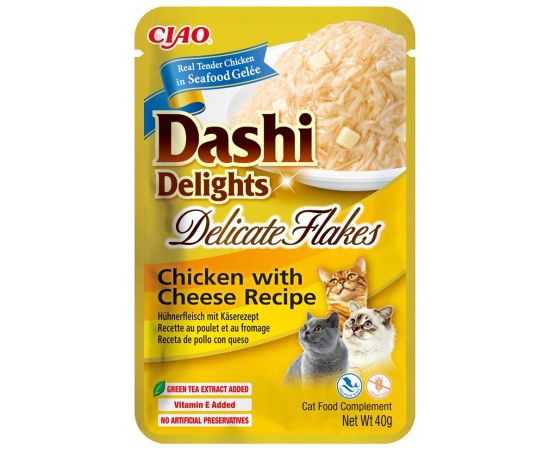 INABA CAT Dashi Delights Delicate Flakes Chicken with Cheese - cat treat - 40g