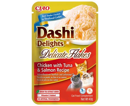 INABA CAT Dashi Delights Delicate Flakes Chicken with Tuna & Salmon - cat treat - 40g