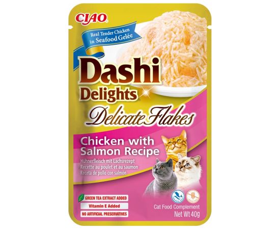 INABA CAT Dashi Delights Delicate Flakes Chicken with Salmon - cat treat - 40g