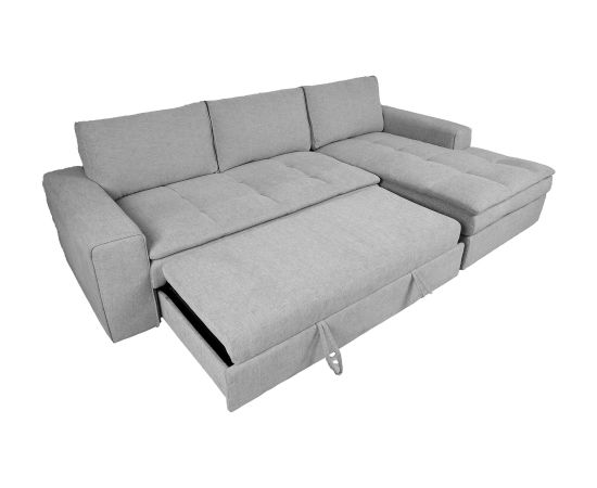 Corner sofa bed KAJA RC, light grey