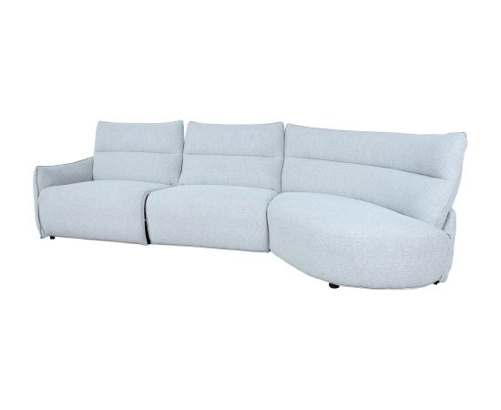 Corner sofa CANNES RC electric recliner, light grey