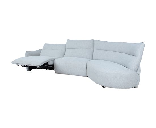 Corner sofa CANNES RC electric recliner, light grey