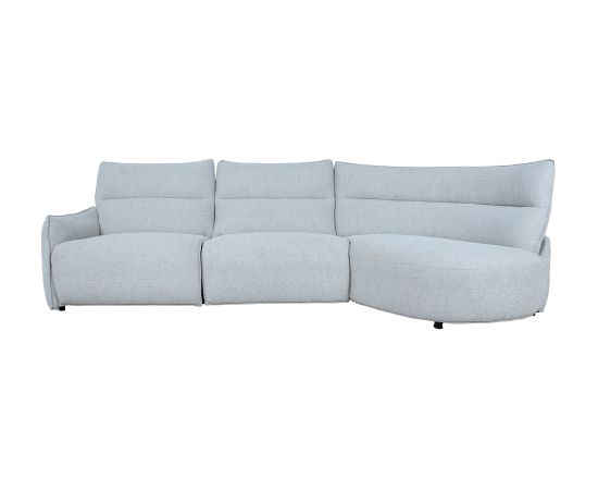 Corner sofa CANNES RC electric recliner, light grey