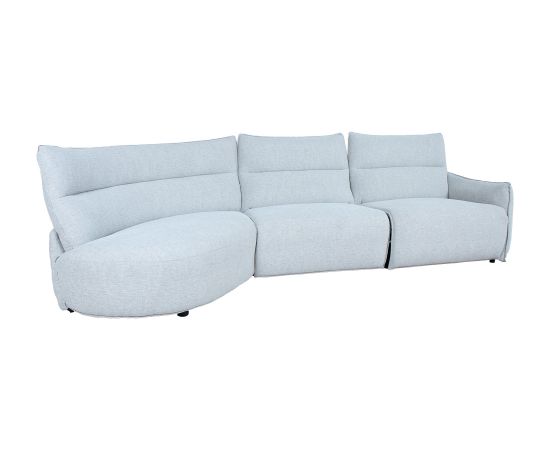 Corner sofa CANNES LC electric recliner, light grey