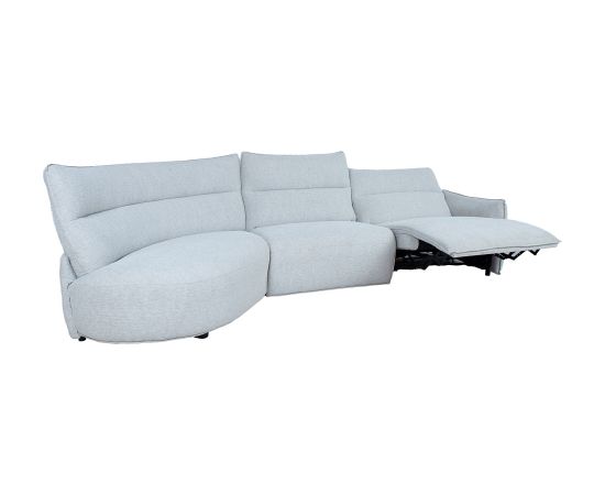 Corner sofa CANNES LC electric recliner, light grey