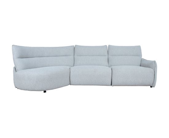 Corner sofa CANNES LC electric recliner, light grey