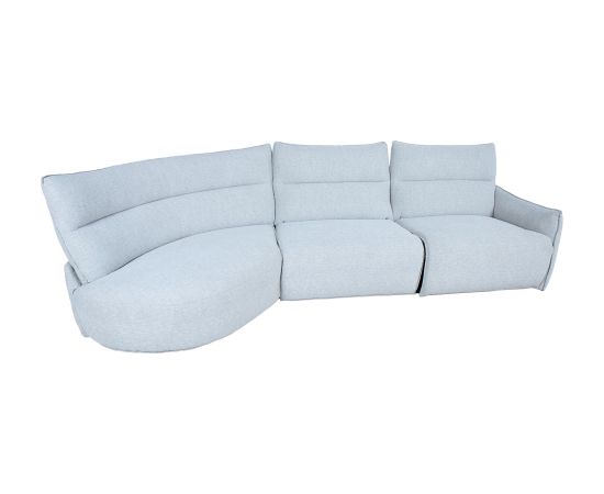 Corner sofa CANNES LC electric recliner, light grey