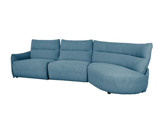 Corner sofa CANNES RC electric recliner, greyish blue