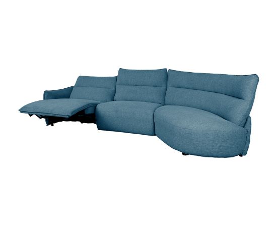 Corner sofa CANNES RC electric recliner, greyish blue