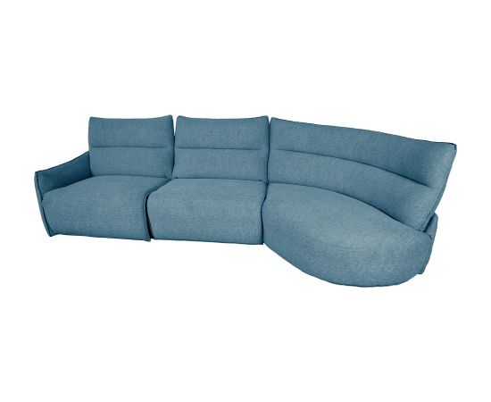 Corner sofa CANNES RC electric recliner, greyish blue