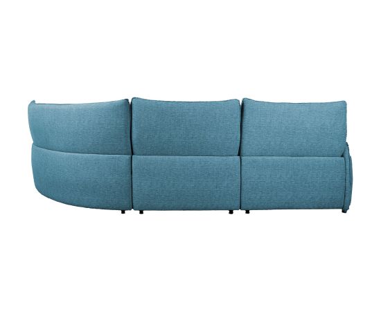 Corner sofa CANNES RC electric recliner, greyish blue