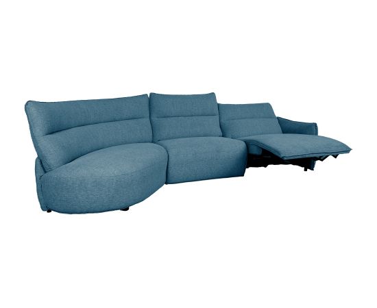 Corner sofa CANNES LC electric recliner, greyish blue