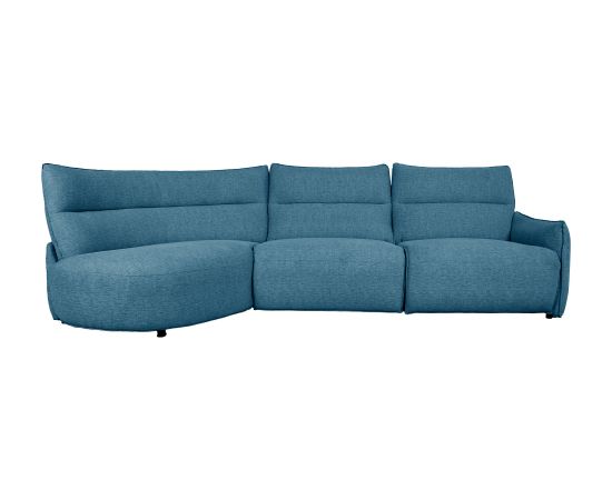 Corner sofa CANNES LC electric recliner, greyish blue