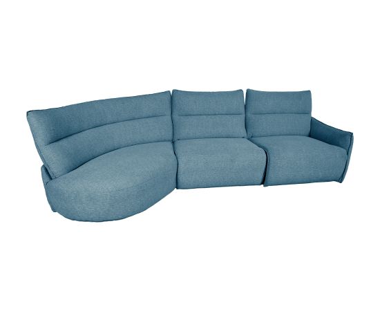 Corner sofa CANNES LC electric recliner, greyish blue