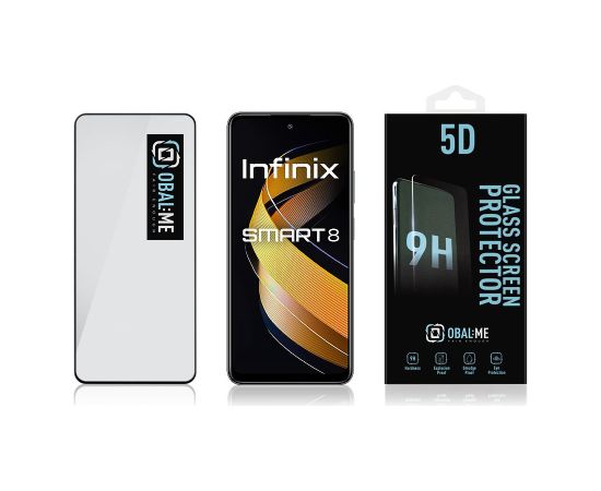 OBAL:ME 5D Glass Screen Protector for Infinix Smart 8 Black