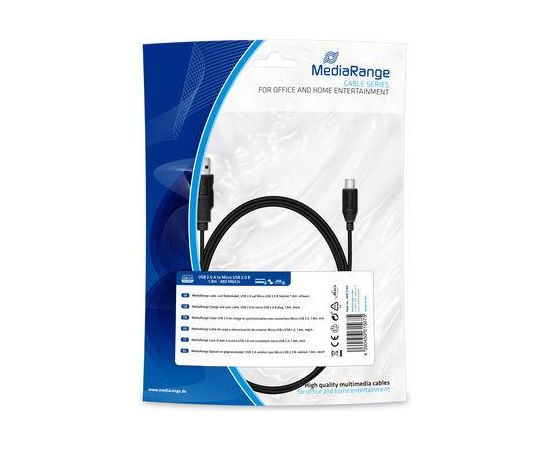 CABLE USB2.0 TO MICRO-USB 1.8M/MRCS184 MEDIARANGE