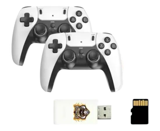 GameBox HY01 64bit Retro 20K Spēļu 4K USB stika konsola preikš Android ierīcēm x2 bezvadu kontrolieri Balta