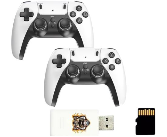 GameBox HY01 64bit Retro 20K Spēļu 4K USB stika konsola preikš Android ierīcēm x2 bezvadu kontrolieri Balta