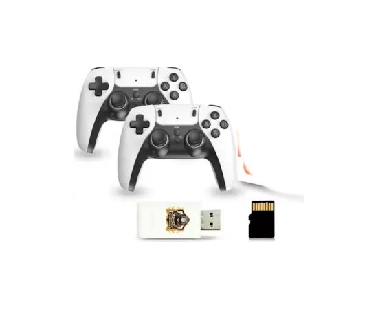 GameBox HY01 64bit Retro 20K Spēļu 4K USB stika konsola preikš Android ierīcēm x2 bezvadu kontrolieri Balta