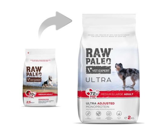 RAW PALEO Ultra Medium&Large Adult Beef - dry dog ​​food - 2 kg