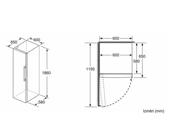 Bosch KSV36VLDP Series|4 Inox 186cm Ledusskapis bez saldētavas