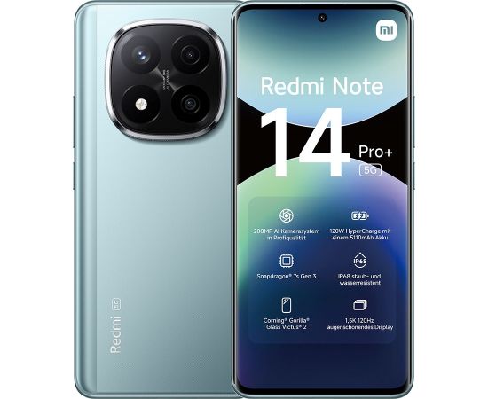 Xiaomi Redmi Note 14 Pro+ 5G 16.9 cm (6.67") Dual SIM USB Type-C 8 GB 256 GB 5110 mAh Blue