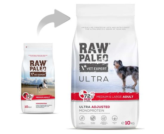 RAW PALEO Ultra Medium&Large Adult Beef - dry dog ​​food - 10 kg