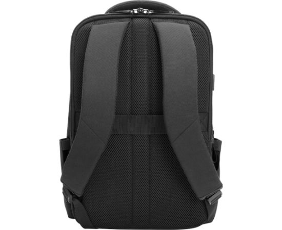 RENEW GOLD Executive 16 Backpack, Water Resistant, Expandable, Cable Pass-through USB-C port – Black, Grey / 6B8Y1AAR