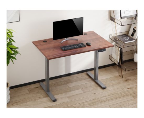 Adjustable Height Table Up Up Bjorn Gray, Table top M Dark Walnut