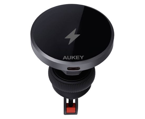 Car Phone Holder Aukey HD-MC13, with charger 15W Qi2 (black)