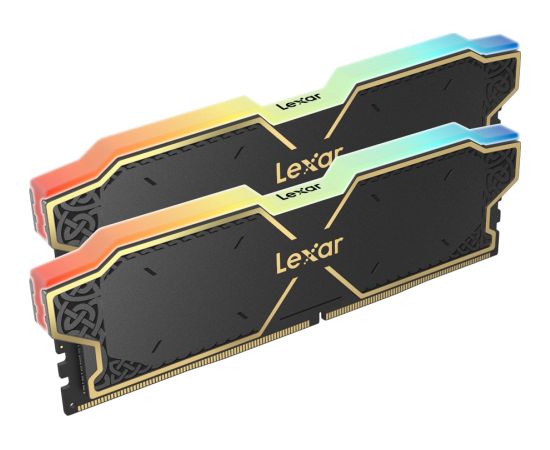 LEXAR 32GB Kit (2x16GB) THOR DDR5 6000 CL38 1.3V Memory with heatsink and RGB lighting, Black Color, Dual pack