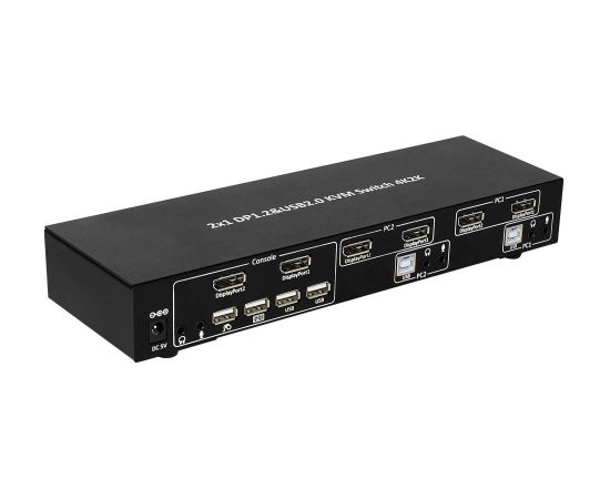 Techly IDATA DP-KVM4 KVM switch Rack mounting Black