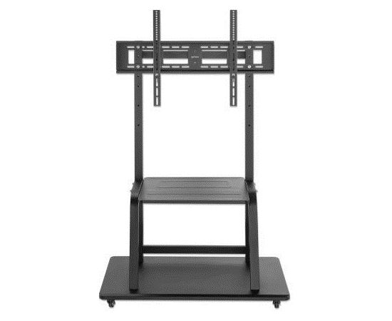 Manhattan TV & Monitor Mount, Trolley Stand, 1 screen, Screen Sizes: 37-100", Black, VESA 200x200 to 800x600mm, Max 150kg, Shelf and Base for Laptop or AV device, Height-adjustable to four levels: 862, 916, 970 and 1024mm, LFD, Lifetime Warranty