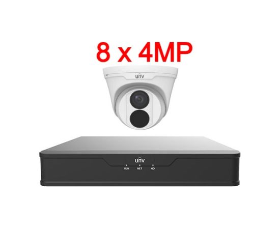 Uniview UNV 4MP IP videonovērošanas komplekts ar PoE (NVR + 8 kameras)