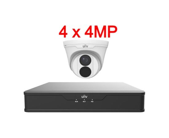 Uniview UNV 4MP IP videonovērošanas komplekts ar PoE (NVR + 4 kameras)