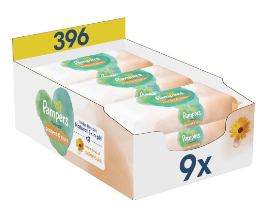 Pampers Harmonie Protect & Care Chusteczki nawilżane 9x44 szt.