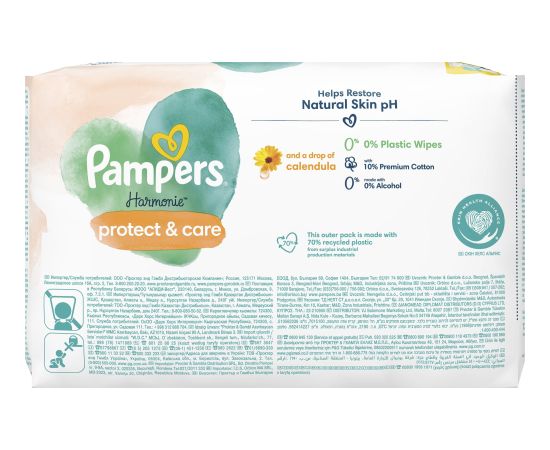 Pampers Harmonie Protect & Care Chusteczki nawilżane 3x44 szt.