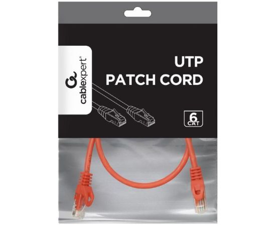 PATCH CABLE CAT6 UTP 0.5M/RED PP6U-0.5M/R GEMBIRD