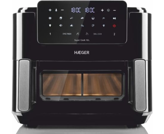 Haeger AF-D10.010A Super Cook Karstā gaisa cepšanas ierīce 10L ( 2 x 5L ) 2600W