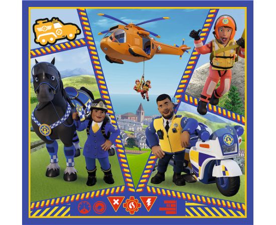 TREFL FIREMAN SAM Pužļu komplekts 3in1 Ugunsdzēsējs Sems