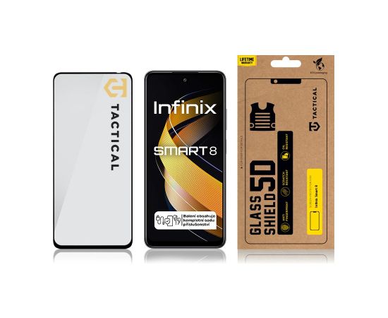 Tactical Glass Shield 5D for Infinix Smart 8 Black