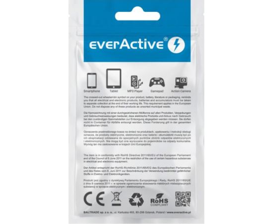 everActive cable USB Lightning 1m - White, silicone, quick charge, 2,4A - CBS-1IW