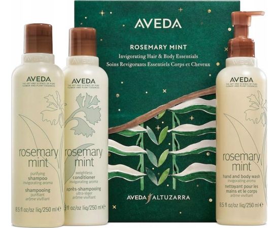 AVEDA_SET Rosemary Mint Shampoo 250ml + Rosemary Mint Weightless Conditioner 250ml +  Rosemary Mint Hand and Body Wash  250ml