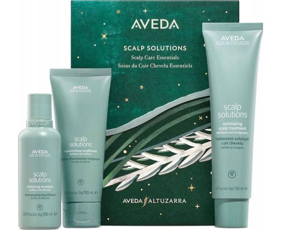 AVEDA_SET Scalp Solutions Balancing Shampoo szampon do włosów 100ml + Replenishing Conditioner odżywka do włosów 100ml + Exfoliating Scalp Treatment złuszczający zabieg na skórę głowy 150ml