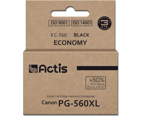 Actis KC-560 Canon printer ink, replacement PG-560XL; Supreme; 22ml; black. Prints 50% more than the OEM.